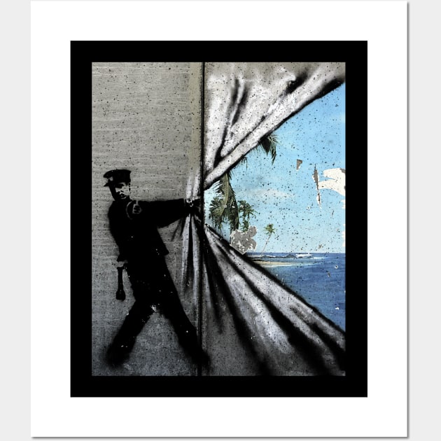 Banksy Curtain Island Wall Art by truefriend